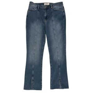 Free People We The Free High Rise Split Hem Bootcut Jeans 27 Blue Retro Denim